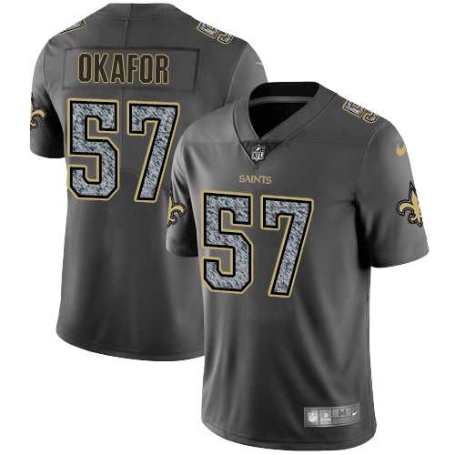 Youth Nike New Orleans Saints #57 Alex Okafor Gray Static NFL Vapor Untouchable Limited Jersey