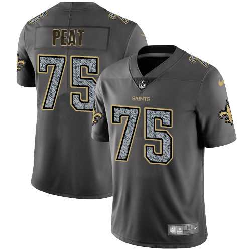 Youth Nike New Orleans Saints #75 Andrus Peat Gray Static NFL Vapor Untouchable Limited Jersey