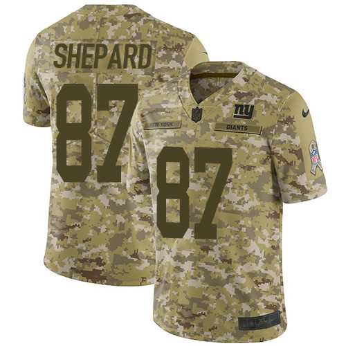 Youth Nike New York Giants #87 Sterling Shepard Camo Stitched NFL Limited 2018 Salute to Service Jersey