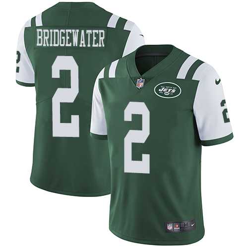 Youth Nike New York Jets #2 Teddy Bridgewater Green Team Color Stitched NFL Vapor Untouchable Limited Jersey