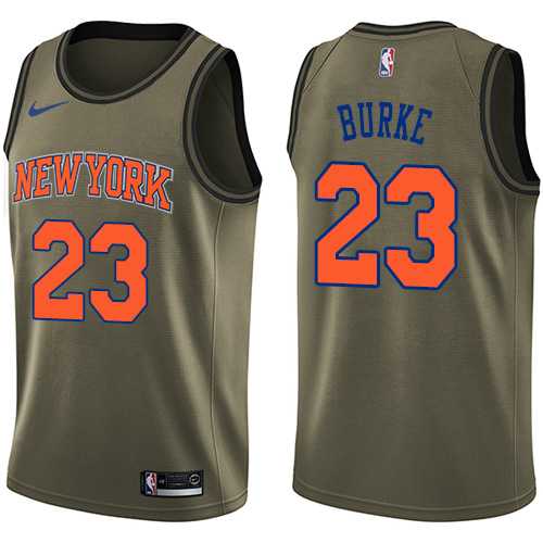 Youth Nike New York Knicks #23 Trey Burke Green NBA Swingman Salute to Service Jersey