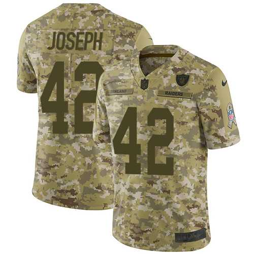 Youth Nike Oakland Raiders #42 Karl Joseph Camo Stitched NFL Limited 2018 Salute to Service Jersey