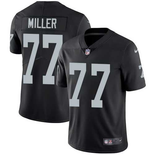 Youth Nike Oakland Raiders #77 Kolton Miller Black Team Color Stitched NFL Vapor Untouchable Limited Jersey