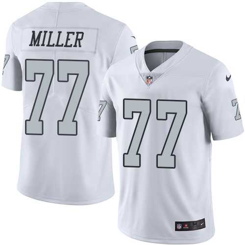 Youth Nike Oakland Raiders #77 Kolton Miller White Stitched NFL Limited Rush Jersey