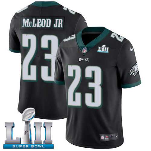 Youth Nike Philadelphia Eagles #23 Rodney McLeod Jr Black Alternate Super Bowl LII Stitched NFL Vapor Untouchable Limited Jersey