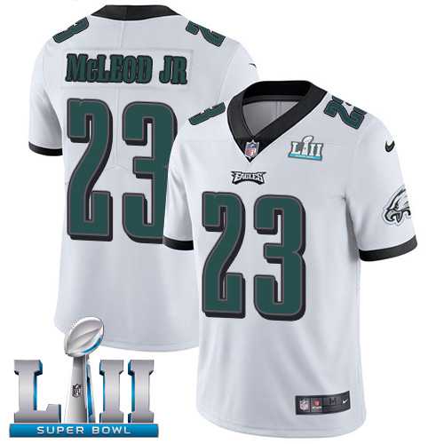 Youth Nike Philadelphia Eagles #23 Rodney McLeod Jr White Super Bowl LII Stitched NFL Vapor Untouchable Limited Jersey