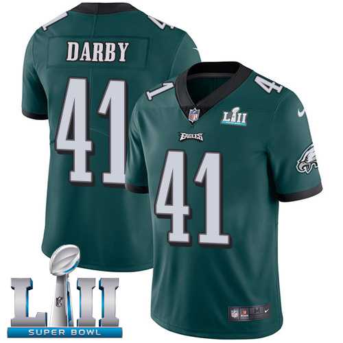 Youth Nike Philadelphia Eagles #41 Ronald Darby Midnight Green Team Color Super Bowl LII Stitched NFL Vapor Untouchable Limited Jersey