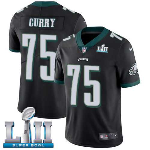 Youth Nike Philadelphia Eagles #75 Vinny Curry Black Alternate Super Bowl LII Stitched NFL Vapor Untouchable Limited Jersey