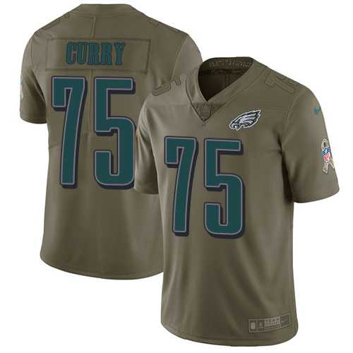 Youth Nike Philadelphia Eagles #75 Vinny Curry Olive Stitched NFL Limited 2017 Salute to Service Jersey