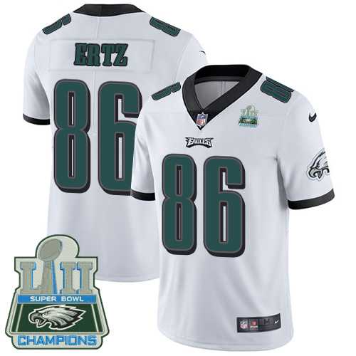 Youth Nike Philadelphia Eagles #86 Zach Ertz White Super Bowl LII Champions Stitched NFL Vapor Untouchable Limited Jersey