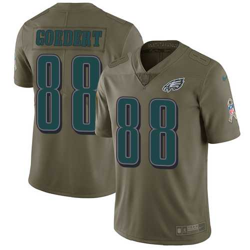 Youth Nike Philadelphia Eagles #88 Dallas Goedert Olive Stitched NFL Limited 2017 Salute to Service Jersey