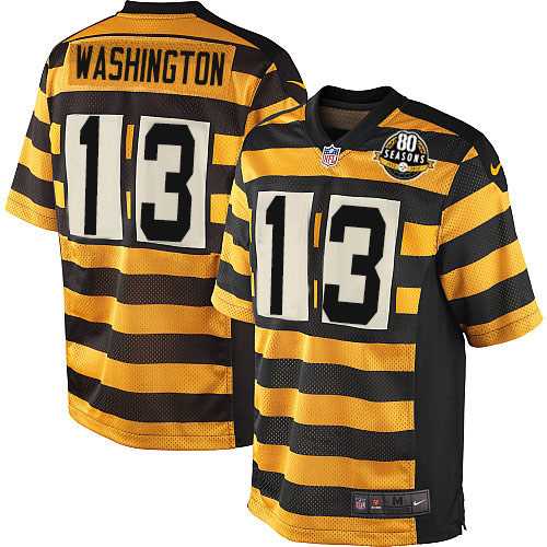 Youth Nike Pittsburgh Steelers #13 James Washington Black Yellow Alternate Stitched NFL Elite Jersey
