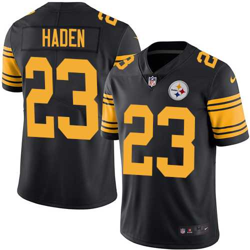 Youth Nike Pittsburgh Steelers #23 Joe Haden Black Stitched NFL Limited Rush Jersey
