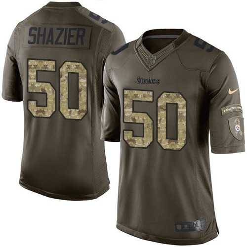 Youth Nike Pittsburgh Steelers #50 Ryan Shazier Green Stitched NFL Limited 2015 Salute to Service Jersey