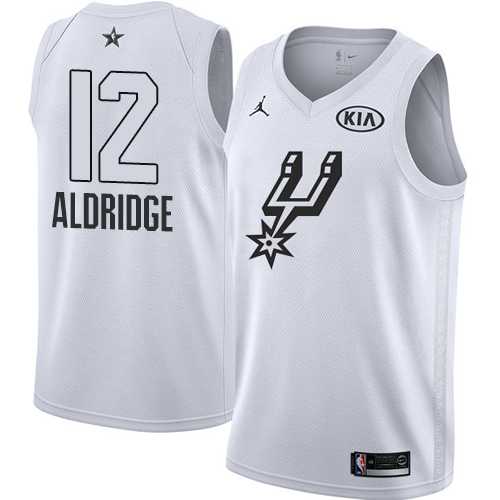 Youth Nike San Antonio Spurs #12 LaMarcus Aldridge White NBA Jordan Swingman 2018 All-Star Game Jersey