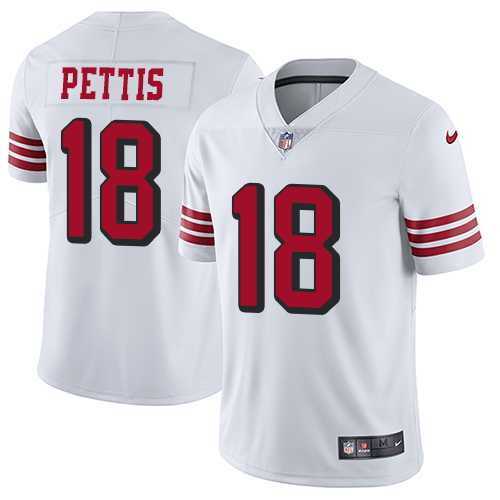 Youth Nike San Francisco 49ers #18 Dante Pettis White Rush Stitched NFL Vapor Untouchable Limited Jersey