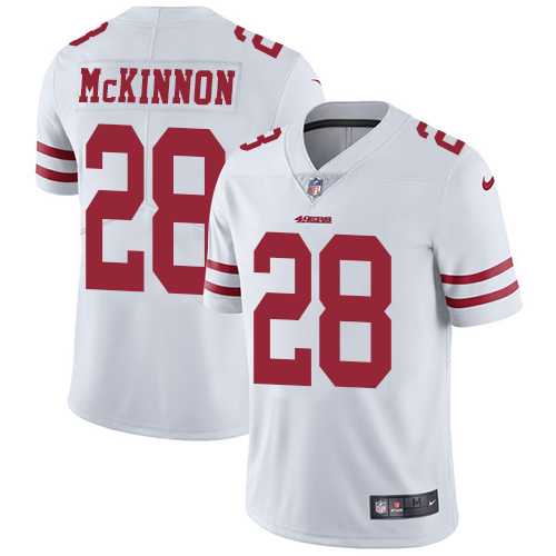 Youth Nike San Francisco 49ers #28 Jerick McKinnon White Stitched NFL Vapor Untouchable Limited Jersey