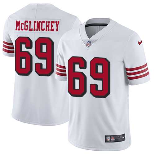 Youth Nike San Francisco 49ers #69 Mike McGlinchey White Rush Stitched NFL Vapor Untouchable Limited Jersey