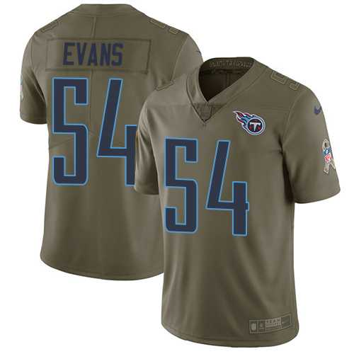 Youth Nike Tennessee Titans #54 Rashaan Evans Olive Stitched NFL Limited 2017 Salute to Service Jersey