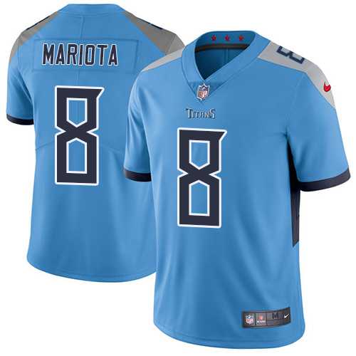 Youth Nike Tennessee Titans #8 Marcus Mariota Light Blue Team Color Stitched NFL Vapor Untouchable Limited Jersey