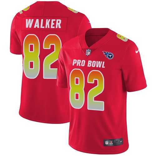 Youth Nike Tennessee Titans #82 Delanie Walker Red Stitched NFL Limited AFC 2018 Pro Bowl Jersey