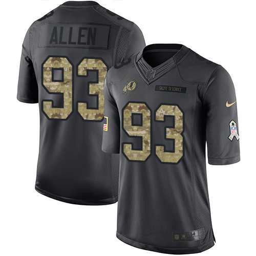 Youth Nike Washington Redskins #93 Jonathan Allen Black Stitched NFL Limited 2016 Salute to Service Jersey