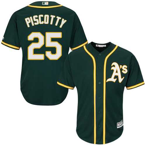 Youth Oakland Athletics #25 Stephen Piscotty Green Cool Base Stitched MLB Jersey