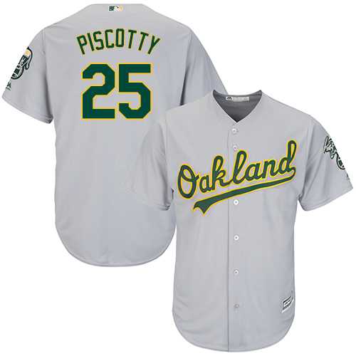 Youth Oakland Athletics #25 Stephen Piscotty Grey Cool Base Stitched MLB Jersey