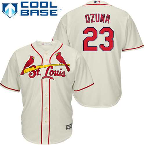 Youth St.Louis Cardinals #23 Marcell Ozuna Cream Cool Base Stitched MLB