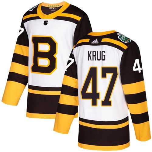 Men's Adidas Boston Bruins #47 Torey Krug White Authentic 2019 Winter Classic Stitched NHL Jersey