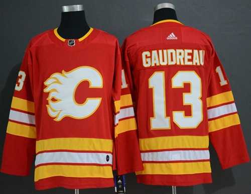 Men's Adidas Calgary Flames #13 Johnny Gaudreau Red Alternate Authentic Stitched NHL Jersey