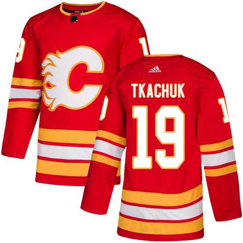 Men's Adidas Calgary Flames #19 Matthew Tkachuk Red Alternate Authentic Stitched NHL Jersey