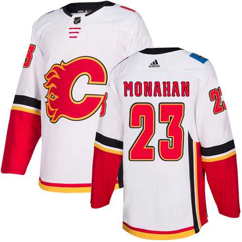 Men's Adidas Calgary Flames #23 Sean Monahan White Road Authentic Stitched NHL Jersey