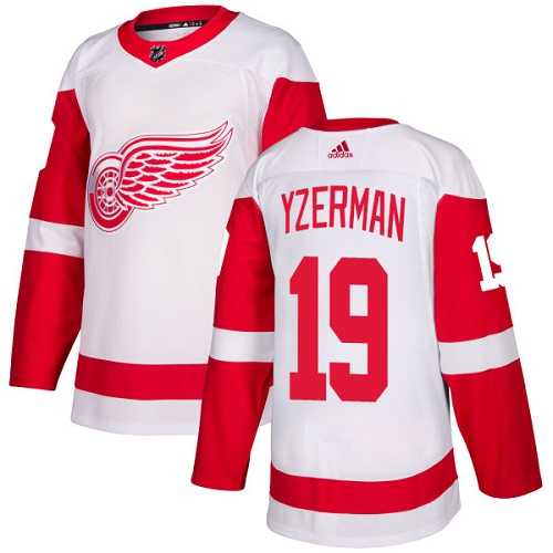 Men's Adidas Detroit Red Wings #19 Steve Yzerman White Road Authentic Stitched NHL Jersey