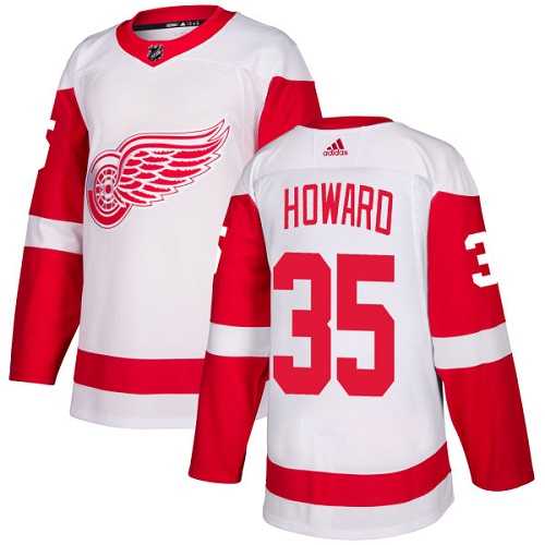 Men's Adidas Detroit Red Wings #35 Jimmy Howard White Road Authentic Stitched NHL Jersey
