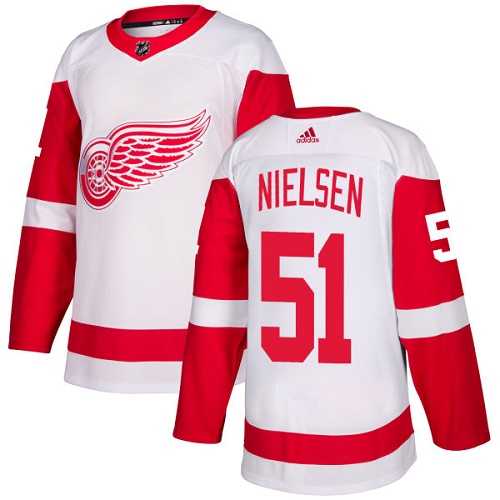 Men's Adidas Detroit Red Wings #51 Frans Nielsen White Road Authentic Stitched NHL Jersey