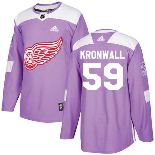 Men's Adidas Detroit Red Wings #59 Niklas Kronwall Purple Authentic Fights Cancer Stitched Hockey Jersey