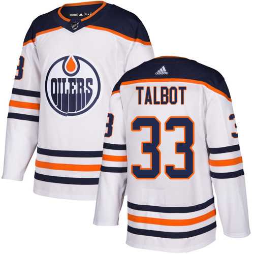 Men's Adidas Edmonton Oilers #33 Cam Talbot White Road Authentic Stitched NHL Jersey