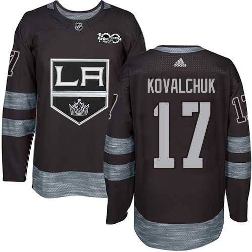 Men's Adidas Los Angeles Kings #17 Ilya Kovalchuk Black 1917-2017 100th Anniversary Stitched NHL Jersey