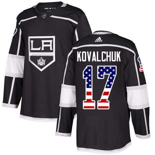Men's Adidas Los Angeles Kings #17 Ilya Kovalchuk Black Home Authentic USA Flag Stitched NHL Jersey