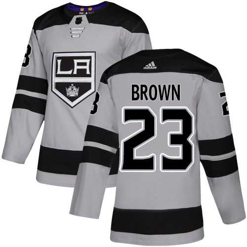 Men's Adidas Los Angeles Kings #23 Dustin Brown Gray Alternate Authentic Stitched NHL Jersey