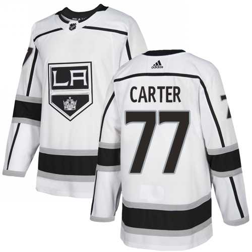 Men's Adidas Los Angeles Kings #77 Jeff Carter White Road Authentic Stitched NHL Jersey