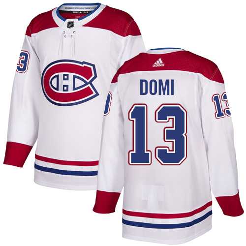 Men's Adidas Montreal Canadiens #13 Max Domi White Road Authentic Stitched NHL Jersey