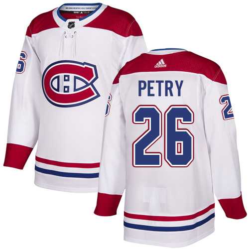 Men's Adidas Montreal Canadiens #26 Jeff Petry White Road Authentic Stitched NHL Jersey