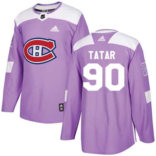 Men's Adidas Montreal Canadiens #90 Tomas Tatar Purple Authentic Fights Cancer Stitched NHL Jersey
