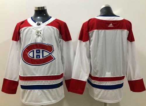 Men's Adidas Montreal Canadiens Blank White Road Authentic Stitched NHL Jersey