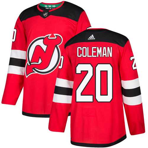 Men's Adidas New Jersey Devils #20 Blake Coleman Red Home Authentic Stitched NHL Jersey