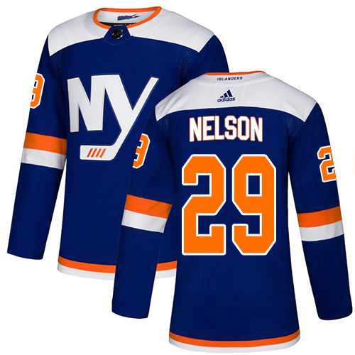 Men's Adidas New York Islanders #29 Brock Nelson Blue Alternate Authentic Stitched NHL Jersey