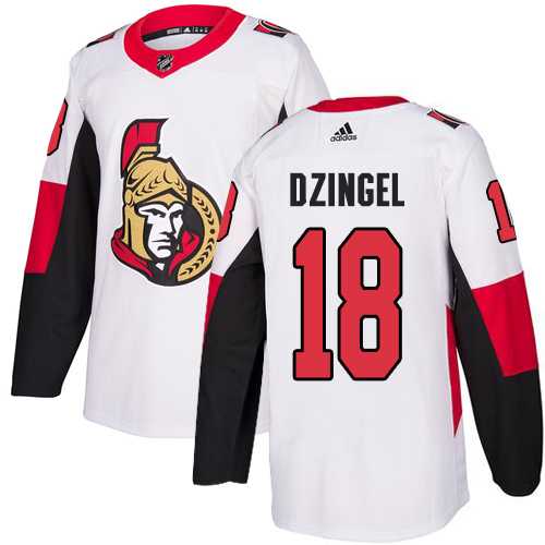 Men's Adidas Ottawa Senators #18 Ryan Dzingel White Road Authentic Stitched NHL Jersey