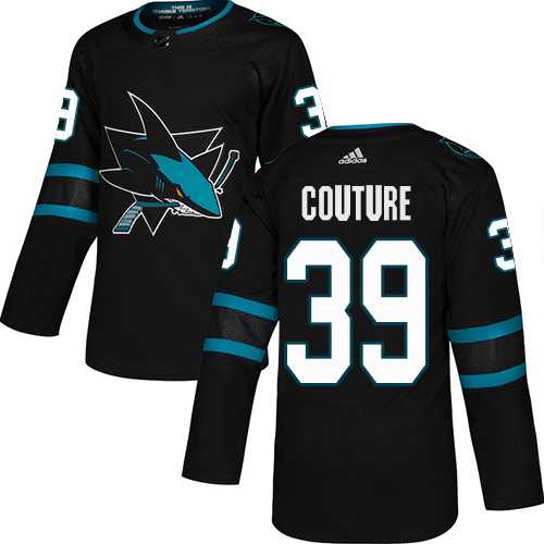 Men's Adidas San Jose Sharks #39 Logan Couture Black Alternate Authentic Stitched NHL Jersey